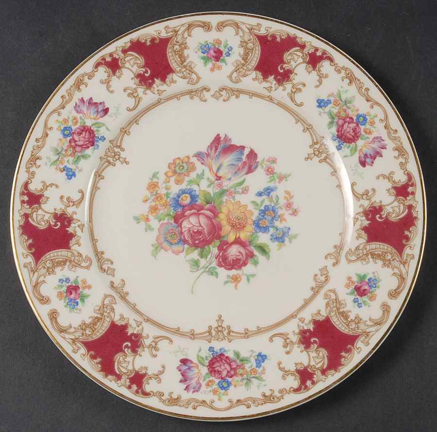 Romance Maroon Salad Plate by Syracuse-1