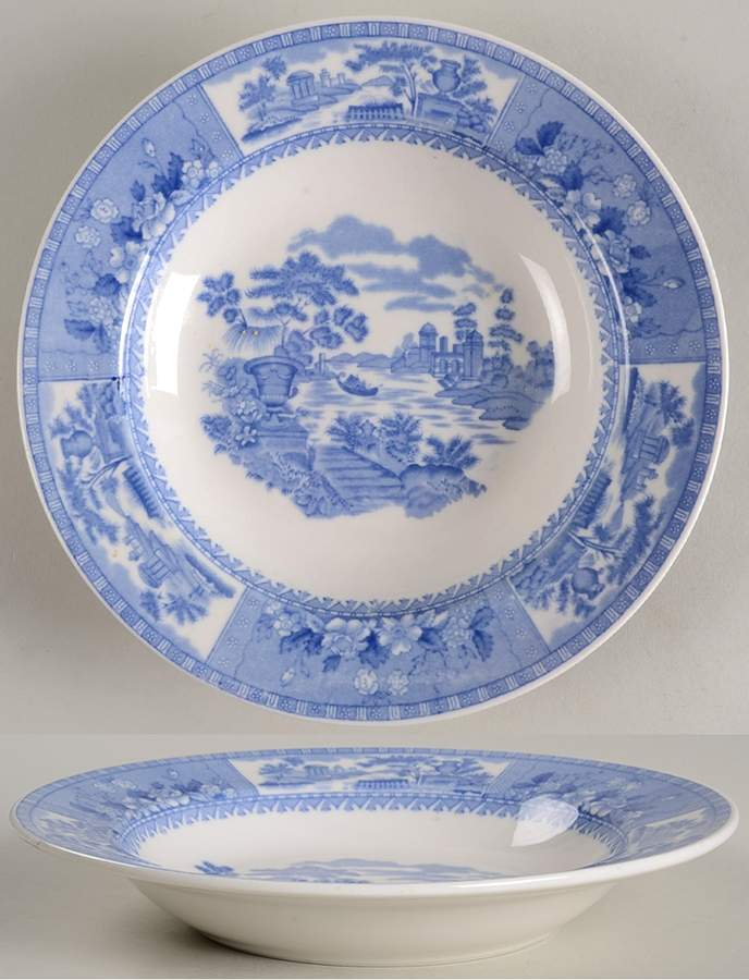 Roosevelt (Blue) Rim Soup Bowl by Syracuse-1