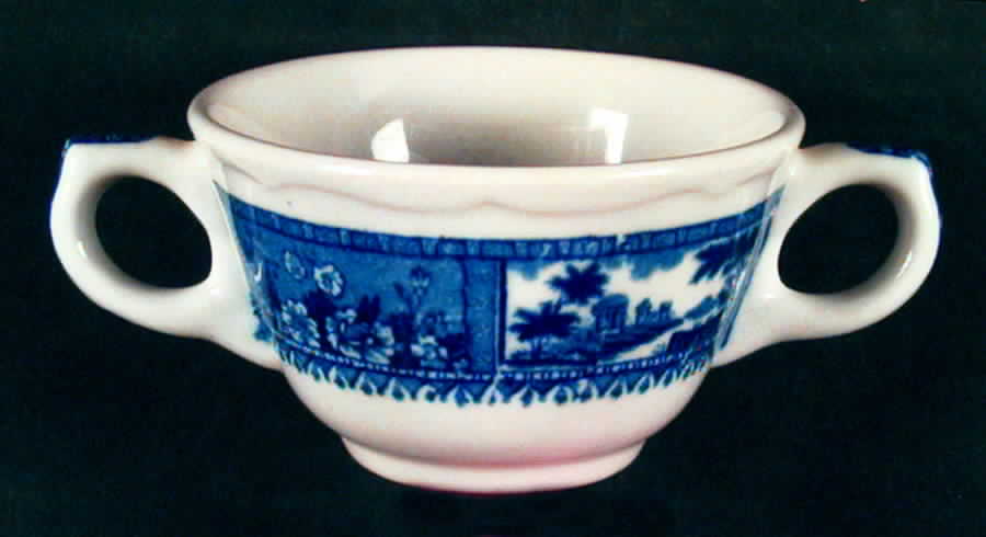 Roosevelt (Blue) Flat Bouillon Cup by Syracuse-1