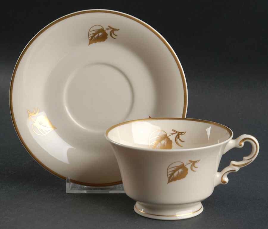 Roseleaf Footed Cup & Saucer Set by Syracuse-1