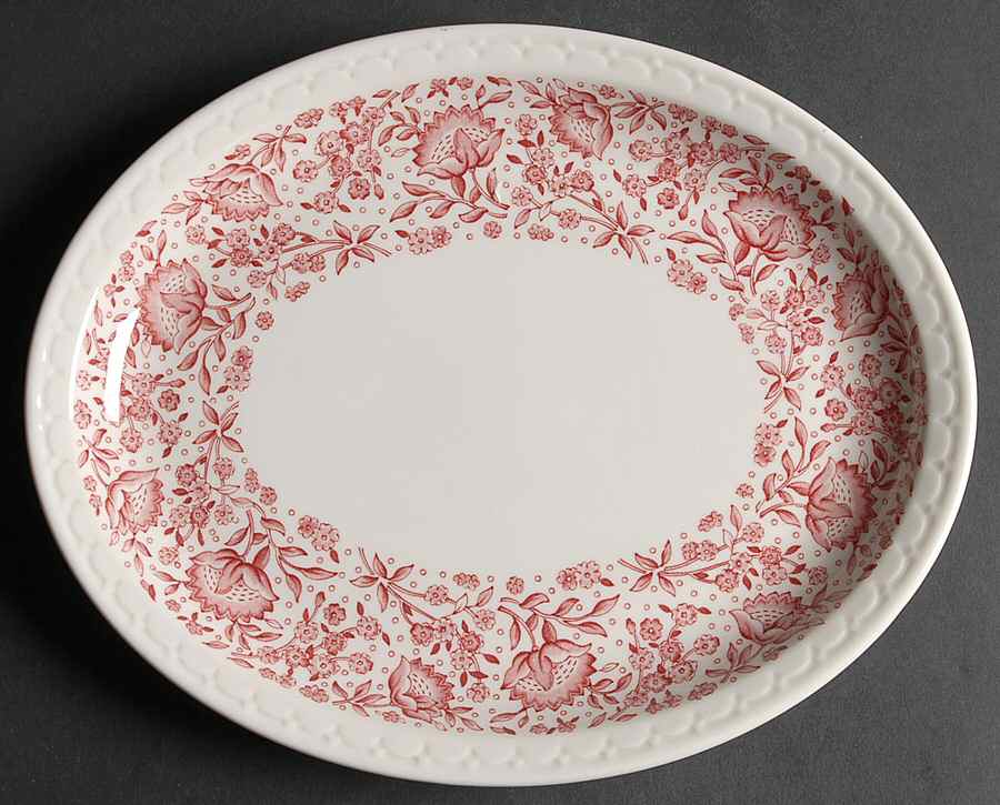 Roxbury-Red (No Trim) 11" Oval Serving Platter by Syracuse-1