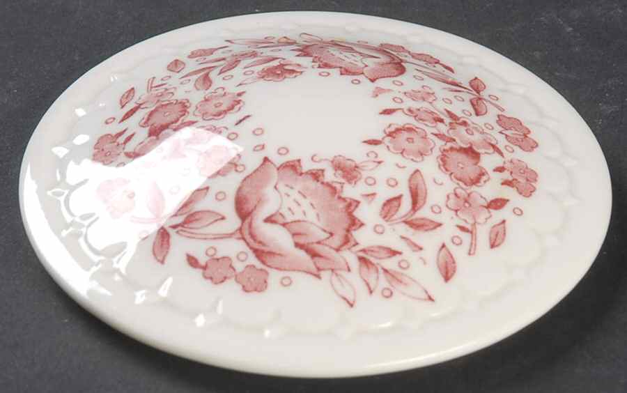 Roxbury-Red (No Trim) Lid for Bouillon Cup-No Saucer Made by Syracuse-1