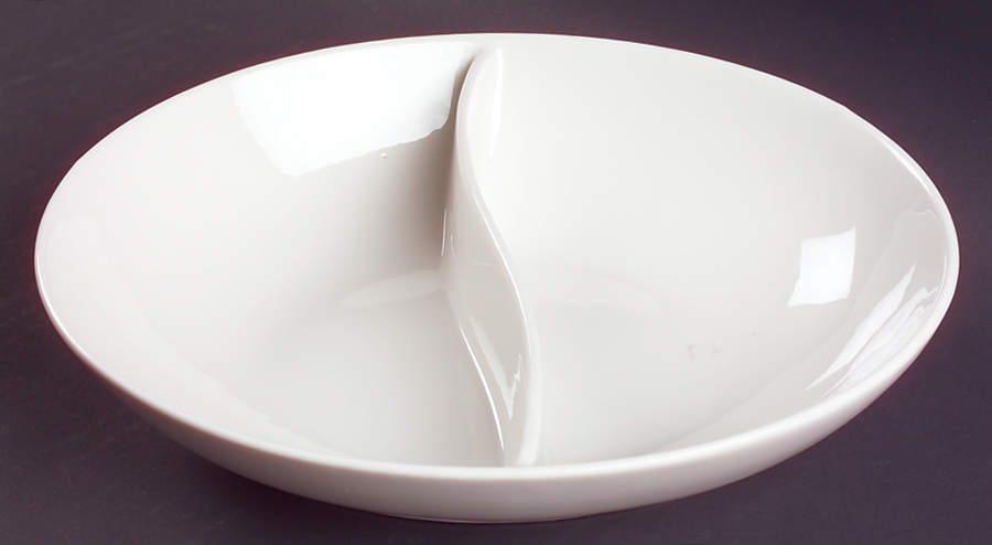 Serene 10" Oval Divided Vegetable Bowl by Syracuse-1