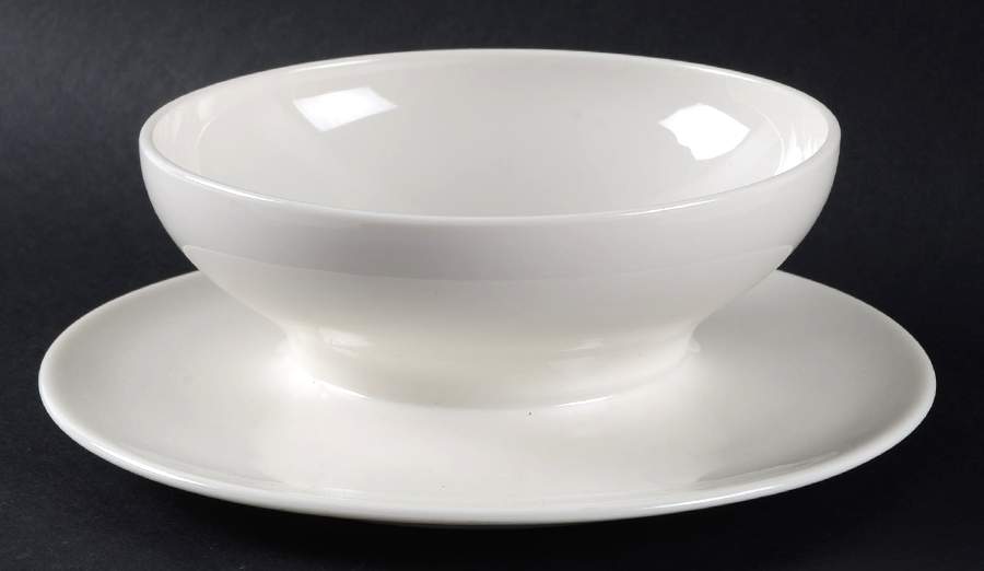 Serene Round Gravy Boat/Attached Underplate by Syracuse-1