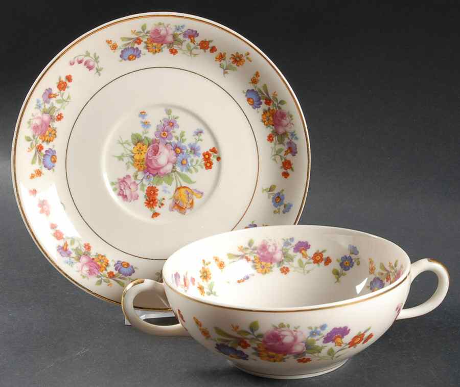 Sharon Flat Cream Soup Bowl & Saucer Set by Syracuse-1