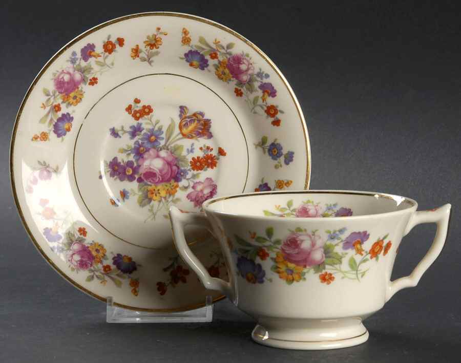 Sharon Footed Bouillon Cup & Saucer by Syracuse-1