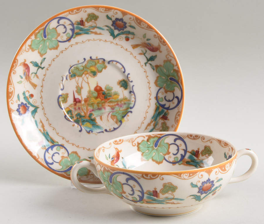 Shalimar Flat Cream Soup Bowl & Saucer Set by Syracuse-1