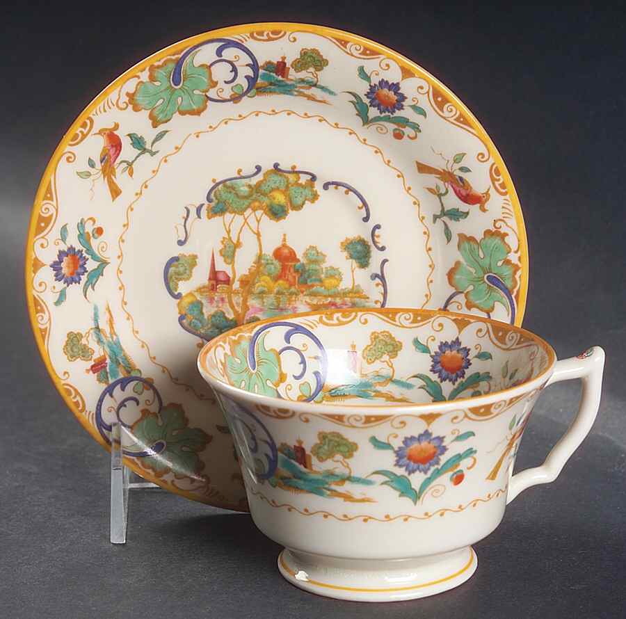 Shalimar Footed Cup & Saucer Set by Syracuse-1