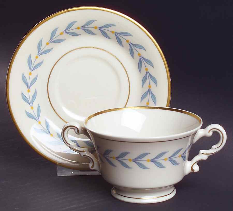Sherwood Footed Bouillon Cup & Saucer by Syracuse-1