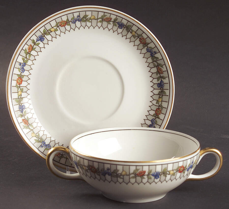 Somerset Flat Cream Soup Bowl & Saucer Set by Syracuse-1