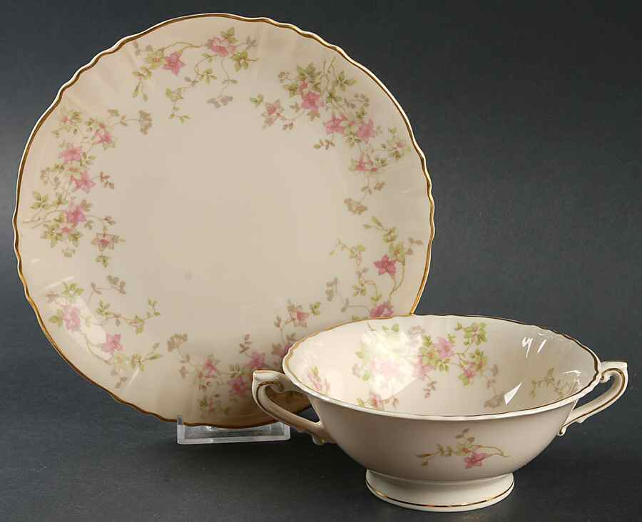Stansbury Footed Cream Soup Bowl & Saucer Set by Syracuse-1