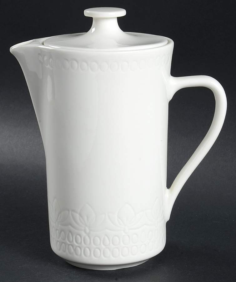 Surf White Coffee Pot & Lid by Syracuse-1