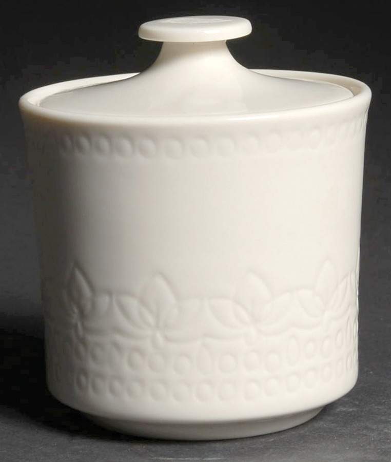 Surf White Sugar Bowl & Lid by Syracuse-1
