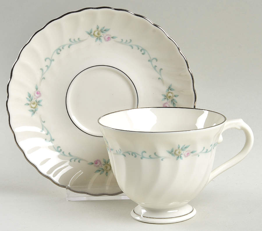 Sweetheart Footed Cup & Saucer Set by Syracuse-1