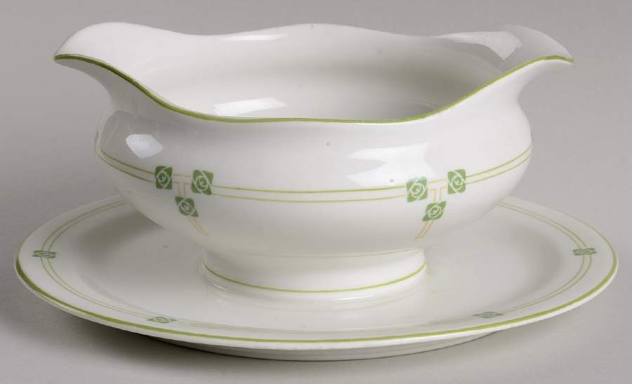Tudor Rose Gravy Boat with Attached Underplate by Syracuse-1