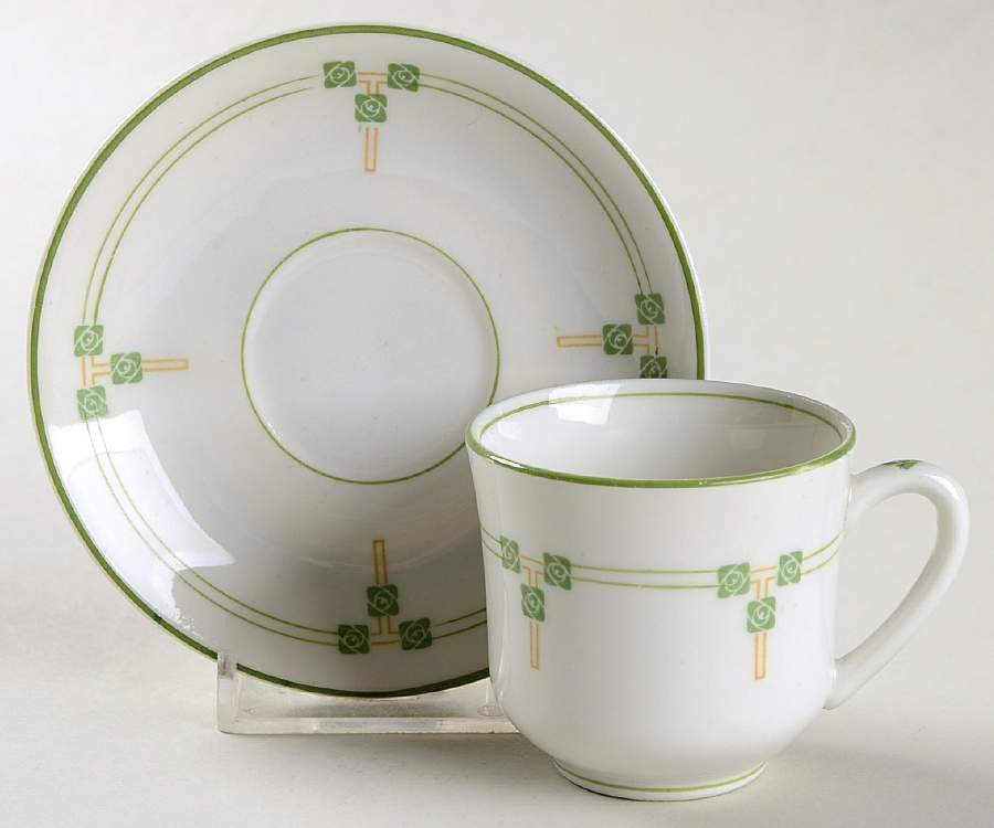 Tudor Rose Flat Demitasse Cup & Saucer Set by Syracuse-1