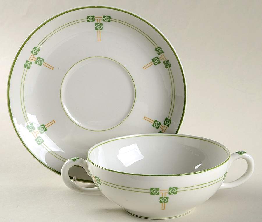 Tudor Rose Flat Cream Soup Bowl & Saucer Set by Syracuse-1