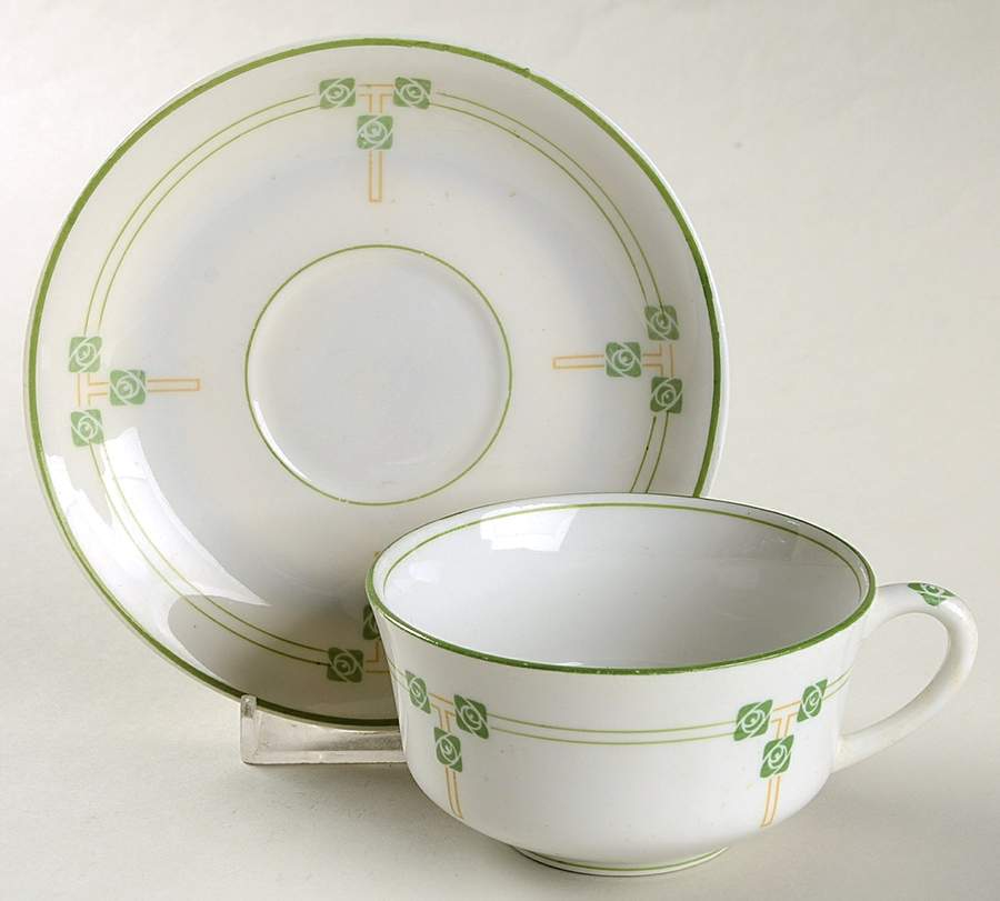 Tudor Rose Flat Cup & Saucer Set by Syracuse-1
