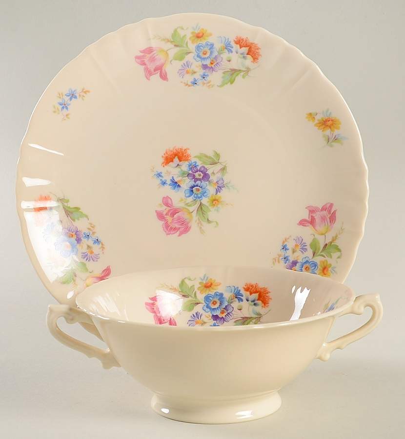 SY38 Footed Cream Soup Bowl & Saucer Set by Syracuse-1