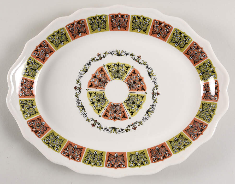 Coral 'N Jade 12" Oval Serving Platter by Syracuse-1