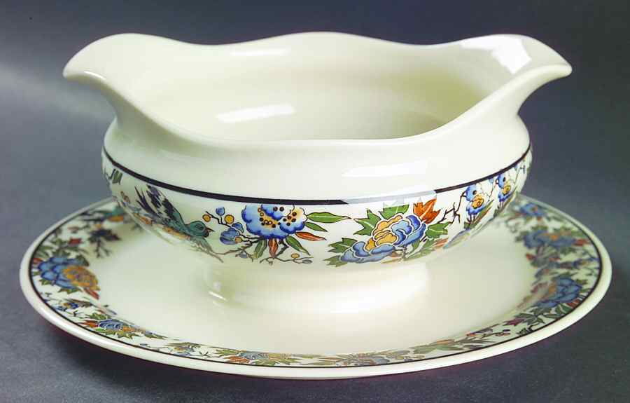 Tapestry Round Gravy Boat/Attached Underplate by Syracuse-1