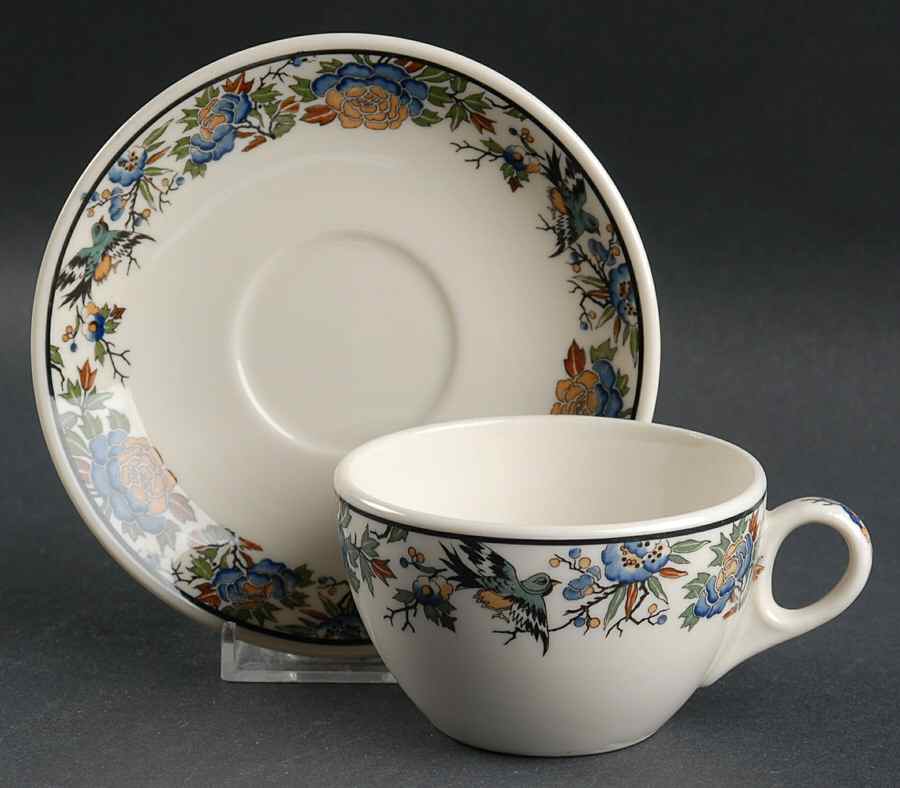 Tapestry Flat Cup & Saucer Set by Syracuse-1