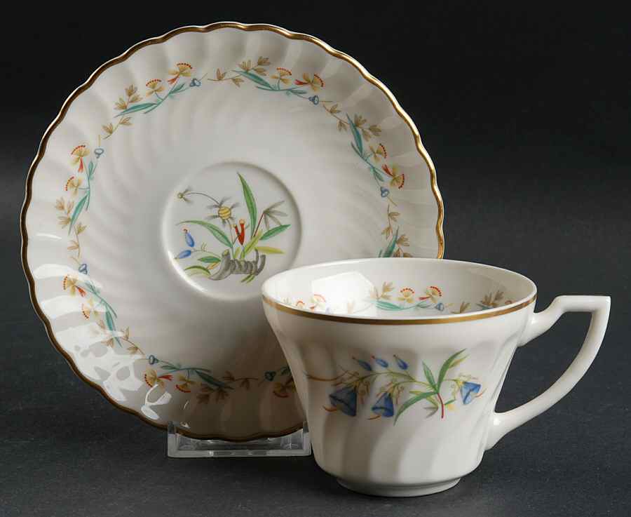 Temple Bells Flat Cup & Saucer Set by Syracuse-1