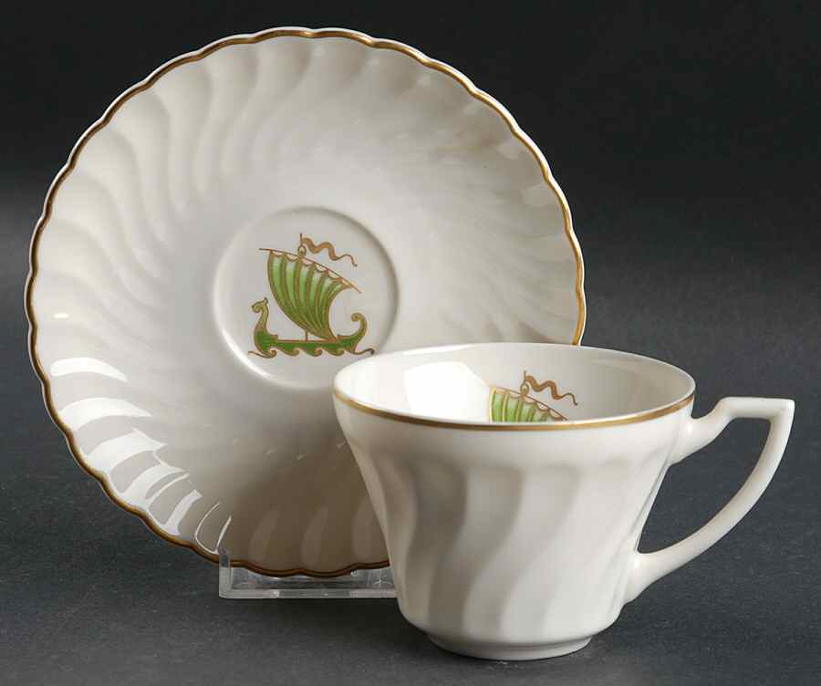 Viking Flat Cup & Saucer Set by Syracuse-1
