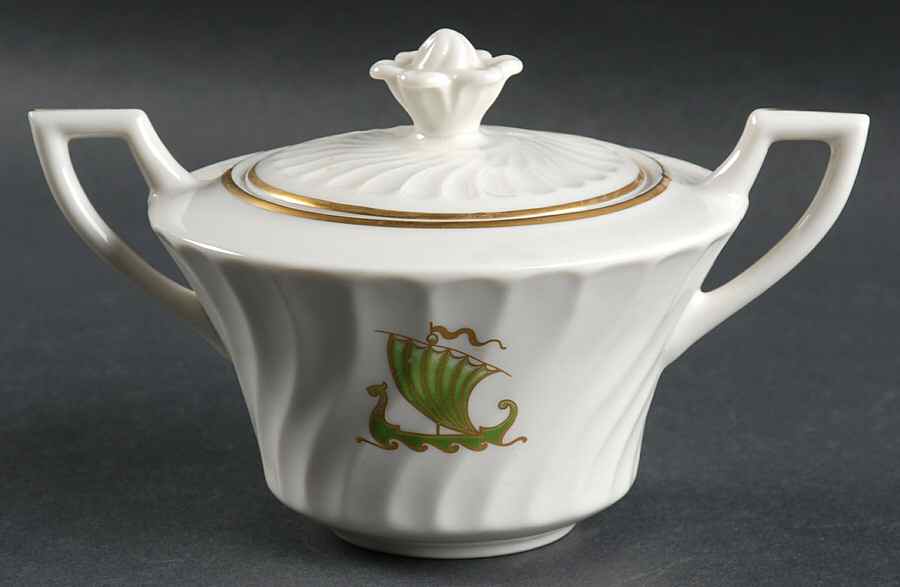 Viking Sugar Bowl & Lid by Syracuse-1