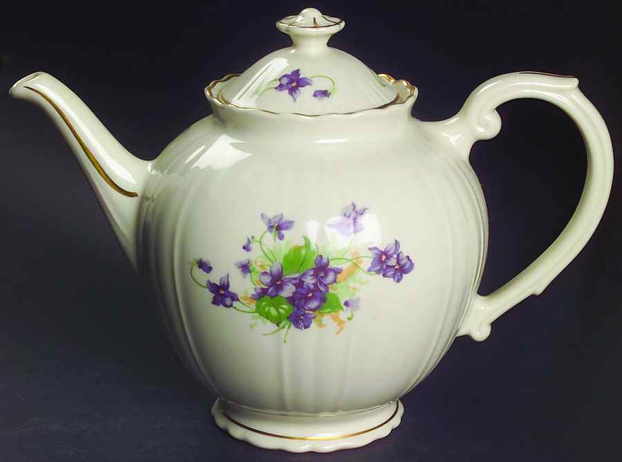 Violets Teapot & Lid by Syracuse-1