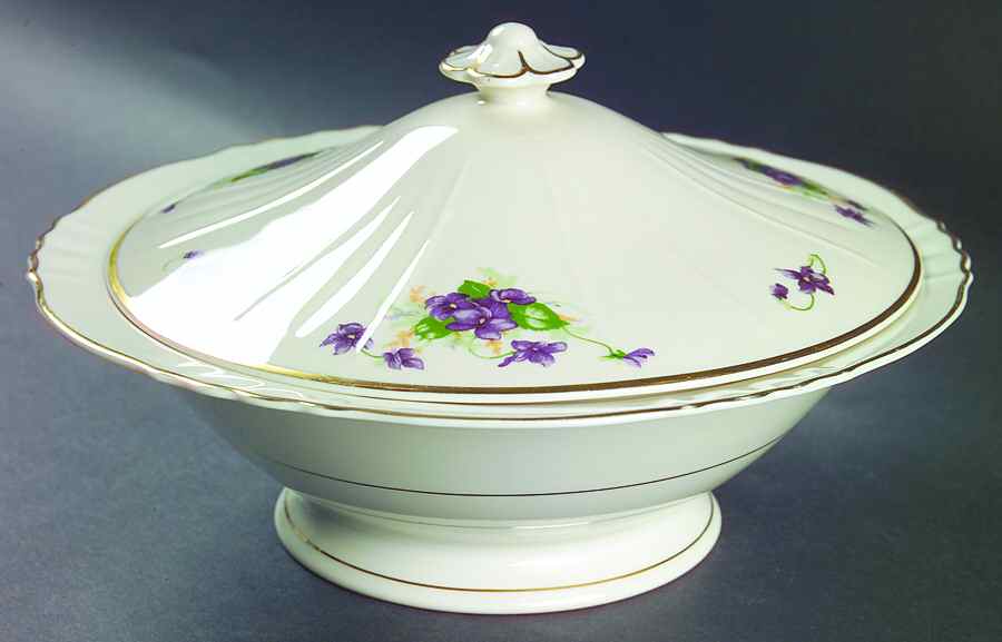 Violets Round Covered Vegetable by Syracuse-1