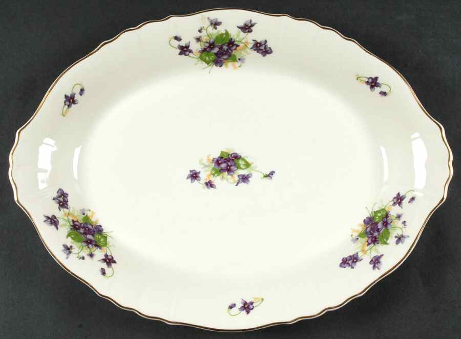 Violets 16" Oval Serving Platter by Syracuse-1
