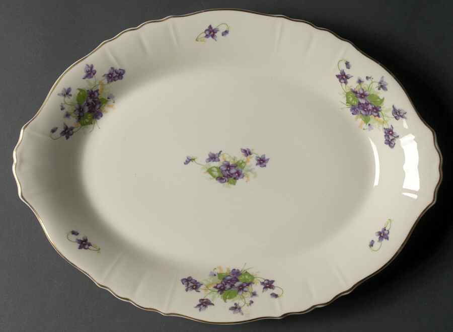 Violets 14" Oval Serving Platter by Syracuse-1