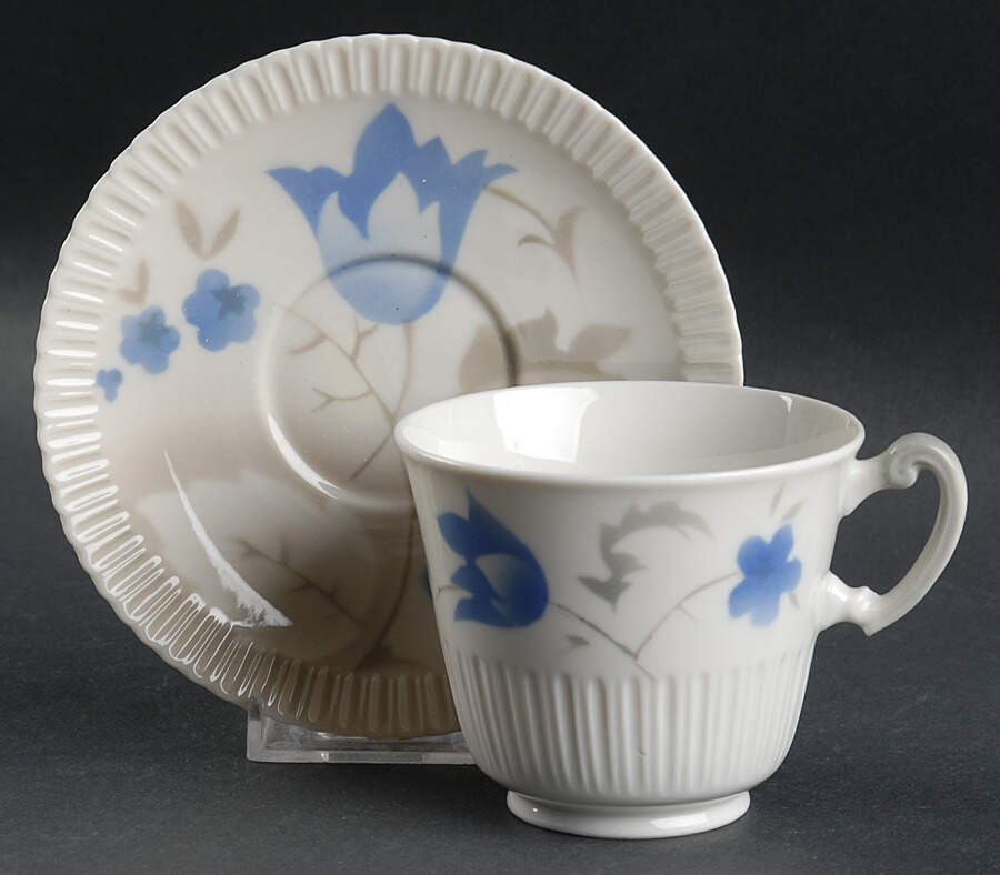 Vogue Blue Flat Cup & Saucer Set by Syracuse-1