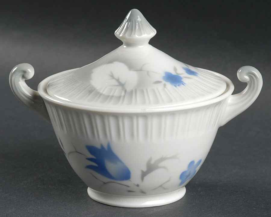 Vogue Blue Sugar Bowl & Lid by Syracuse-1