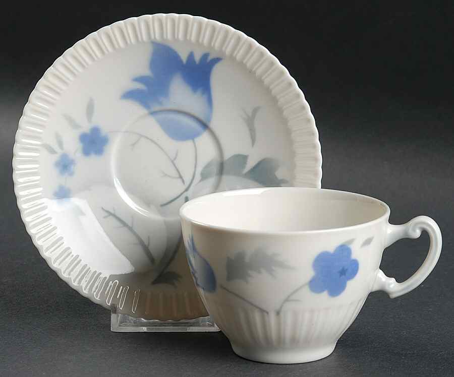 Vogue Blue Flat Cup & Saucer Set by Syracuse-1