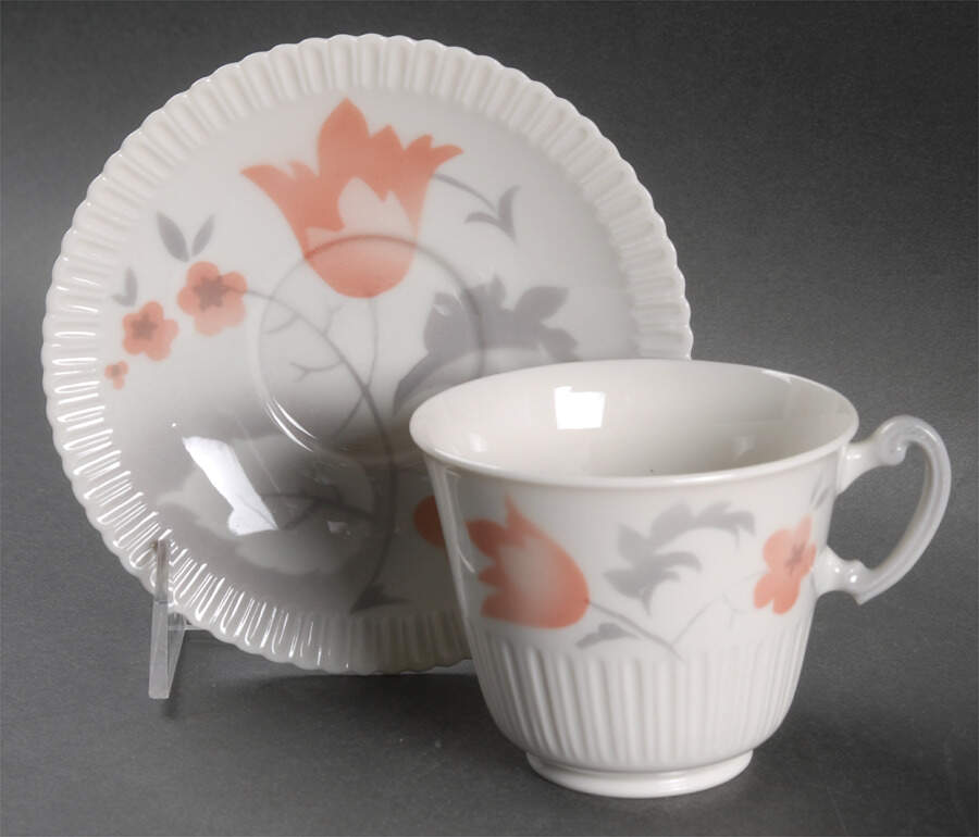 Vogue Coral Flat Cup & Saucer Set by Syracuse-1