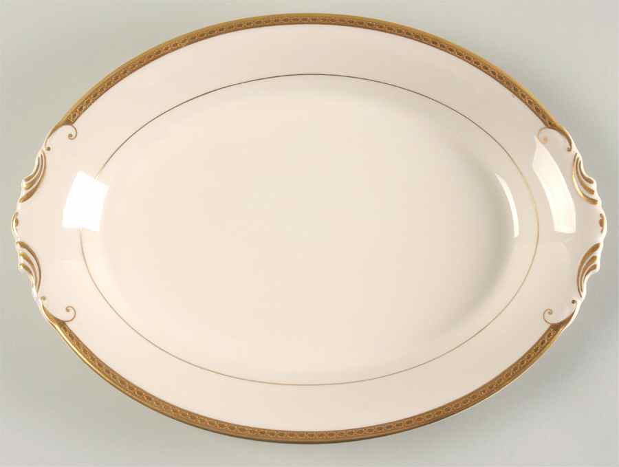 Wayne (No Color Band) 14" Oval Serving Platter by Syracuse-1