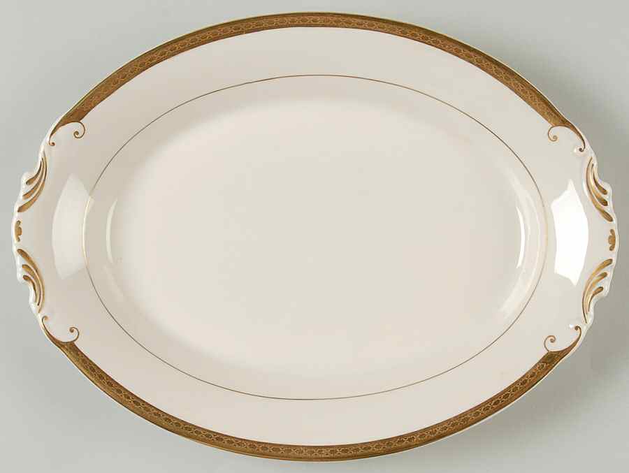 Wayne (No Color Band) 12" Oval Serving Platter by Syracuse-1