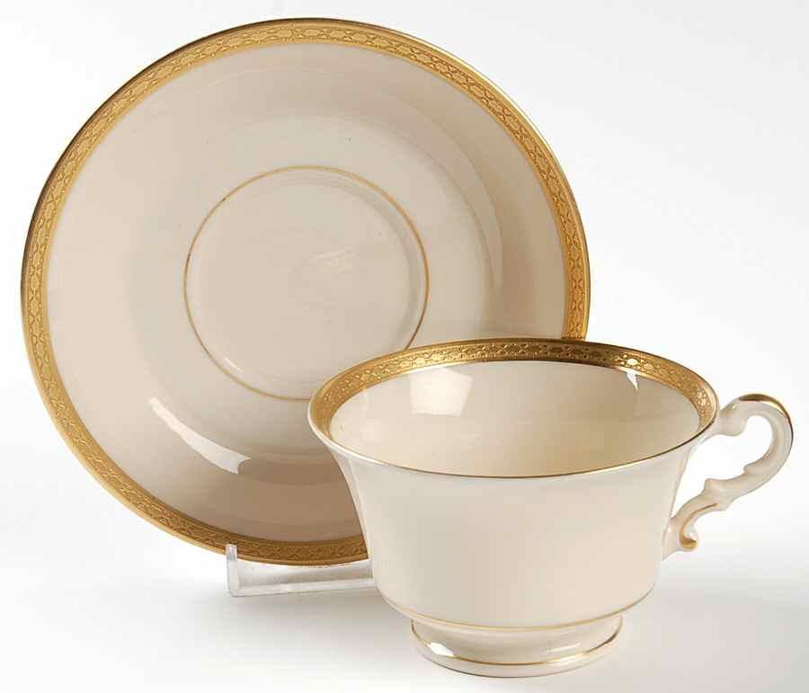 Wayne (No Color Band) Footed Cup & Saucer Set by Syracuse-1