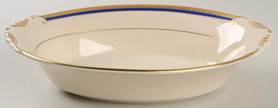 Wayne Blue (Fine China) 10" Oval Vegetable Bowl by Syracuse-1