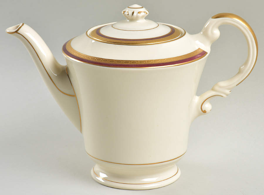 Wayne Maroon Teapot & Lid by Syracuse-1