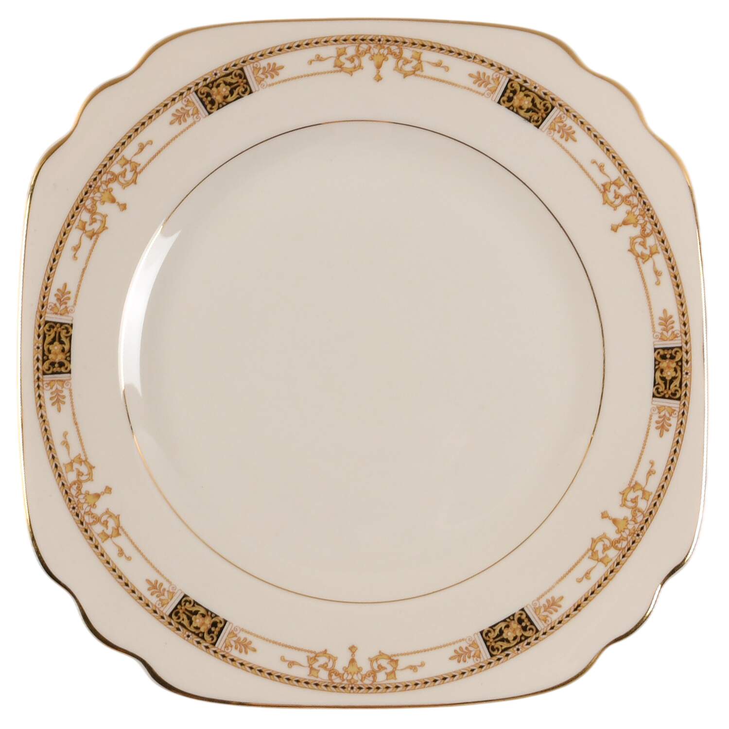 Webster (Old Ivory, Gold Trim) Square Salad Plate by Syracuse-1