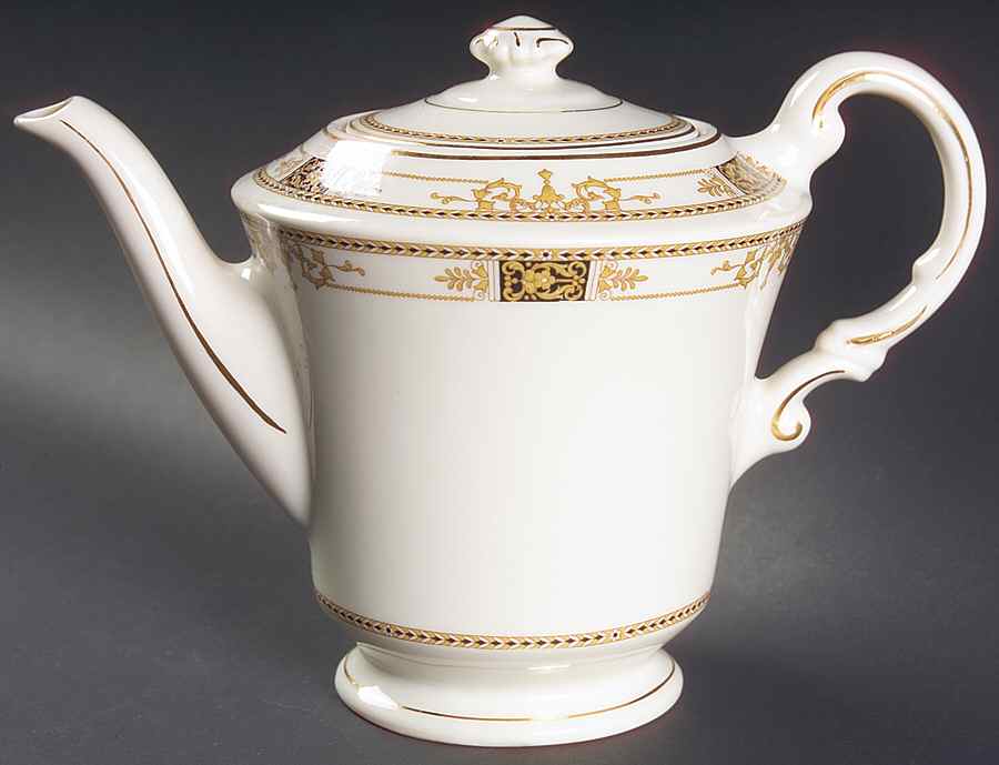 Webster (Old Ivory, Gold Trim) Teapot & Lid by Syracuse-1