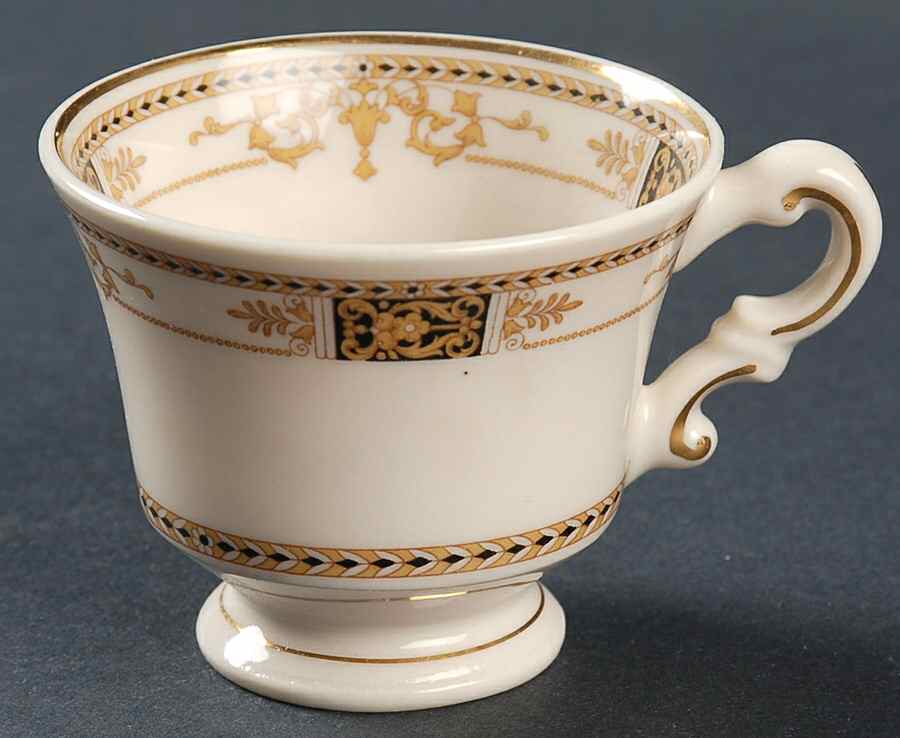 Webster (Old Ivory, Gold Trim) Footed Demitasse Cup by Syracuse-1