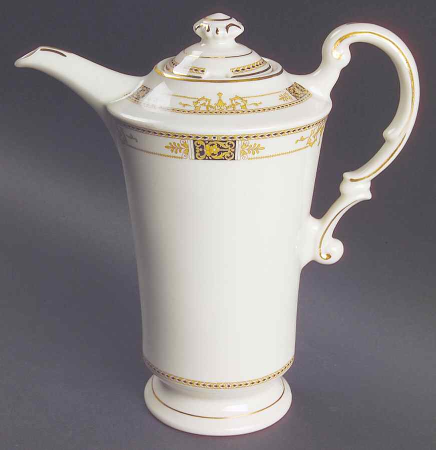 Webster (Old Ivory, Gold Trim) Coffee Pot & Lid by Syracuse-1