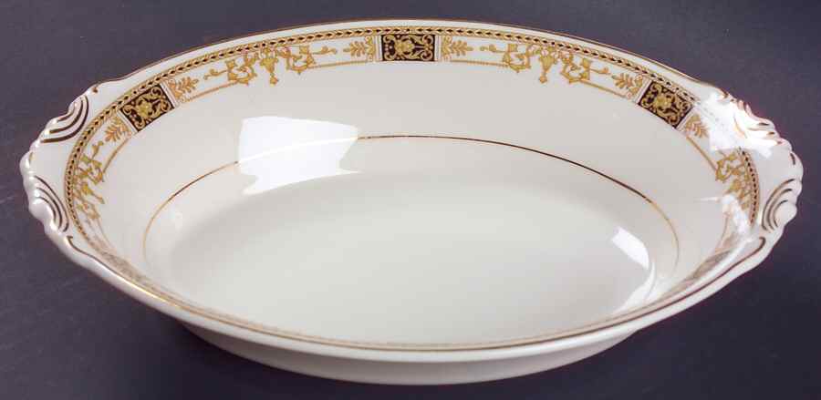 Webster (Old Ivory, Gold Trim) 10" Oval Vegetable Bowl by Syracuse-1