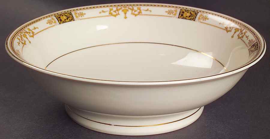 Webster (Old Ivory, Gold Trim) 9" Round Vegetable Bowl by Syracuse-1