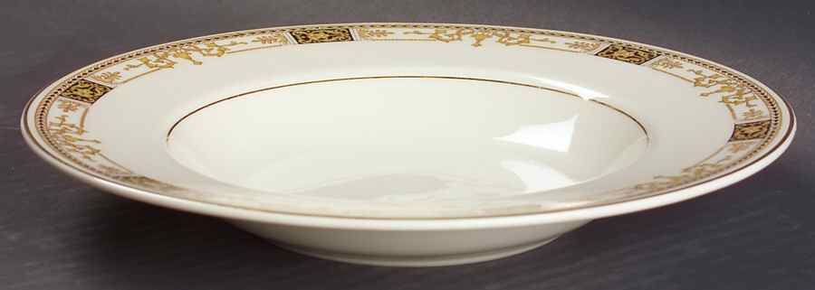 Webster (Old Ivory, Gold Trim) Rim Soup Bowl by Syracuse-1