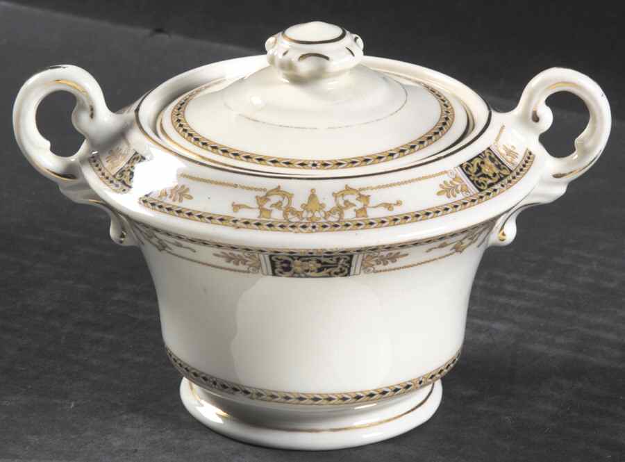 Webster (Old Ivory, Gold Trim) Sugar Bowl & Lid by Syracuse-1